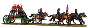 Six horse caisson würtz wagon, cantering, with three civilian drivers (28mm)