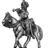 Chasseur à Cheval Trumpeter tailed surtout coat in helmet (28mm)