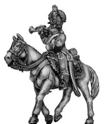 Chasseur à Cheval Trumpeter tailed surtout coat in helmet (28mm)