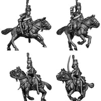 Chasseur à Cheval charging tailed surtout coat in mirliton (28mm)