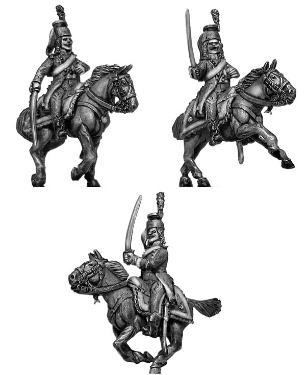 Chasseur à Cheval Officer tailed surtout coat in mirliton (28mm)