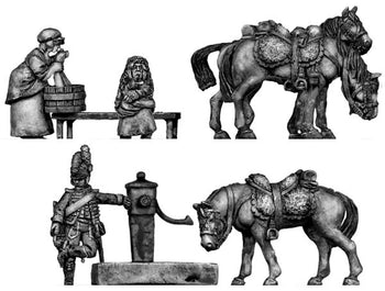 Chasseur fraternising at the water pump vignette (28mm)