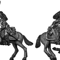 Dragoon charging, improvised campaign equipment (28mm)