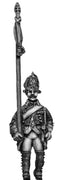 Russian Fusilier standard bearer, coat - no lapels, marching (28mm)