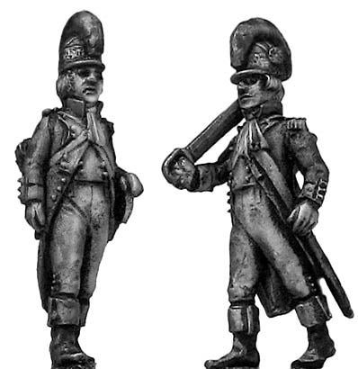 Officer, casque, ragged campaign uniform, marching (28mm)