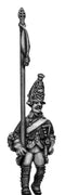 Russian Grenadier standard bearer, coat - no lapels, marching (28mm)