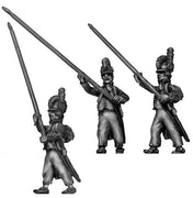 Standard bearer, casque, ragged campaign uniform, marching (28mm)