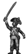 French officer, bicorne, encouraging skirmishers (28mm)