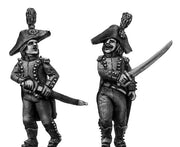 Light Infantry officer c1793-1800, bicorne, regulation long tail (28mm)