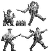 Home Guard/Ex-diggers with beer bottle bombs (28mm)