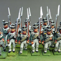Musketeer/Jager, march attack (18mm)