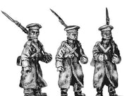 Russian infantry in greatcoat and cap, marching (18mm)