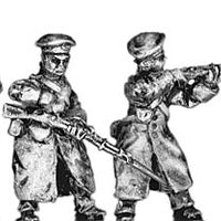Russian infantry in greatcoat and cap, firing and loading (18mm)