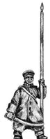 Russian infantry standard bearer in greatcoat and cap (18mm)