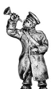 Russian infantry bugler in greatcoat and cap (18mm)