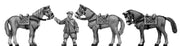 Dismounted Scots Horse holder, with three horses (18mm)