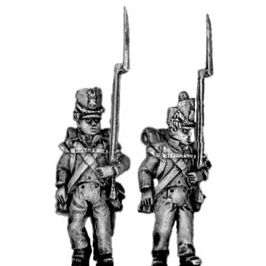 Flank company, marching, shako cords, plume (18mm)