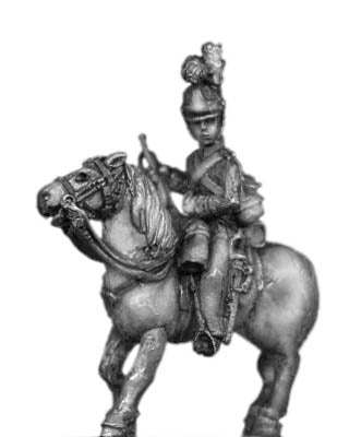 Household cavalry trumpeter in helmet (18mm)
