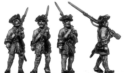 French musketeer, no turnbacks, marching (18mm)