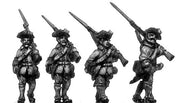 French musketeer, turnbacks, marching (18mm)