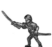 Japanese infantry officer in helmet advancing (15mm)