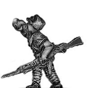 Japanase infantry bugler in kepi advancing (15mm)