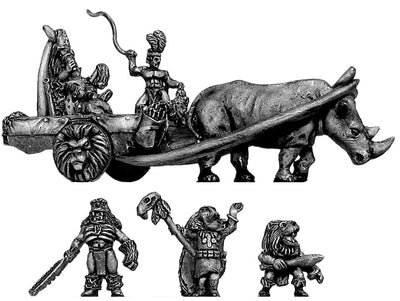 Heroes x 4, Shaman x 2, Rhino Chariot with King and driver (10mm)