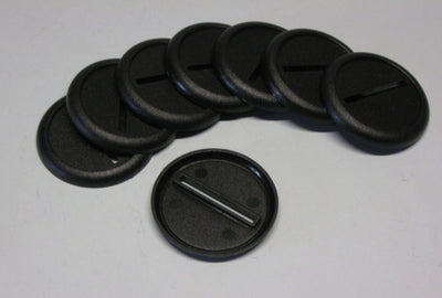 Round lipped plastic bases - 40mm diameter (qty 8)