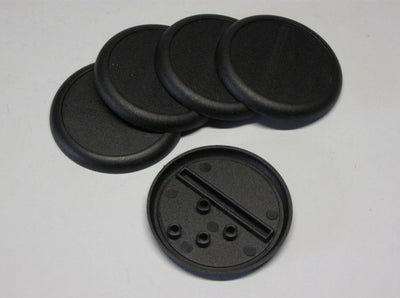 Round lipped plastic bases - 50mm diameter (qty 5)