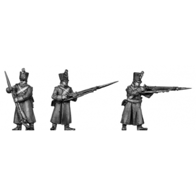 Musketeer, shako, greatcoat, skirmishing (18mm)