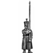 Musketeer standard bearer, shako, greatcoat (18mm)