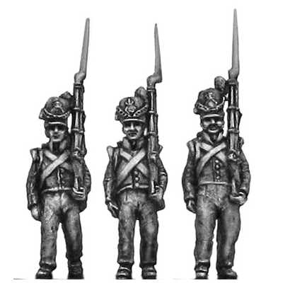 Belgian Line Infantry, flank company, marching (18mm)