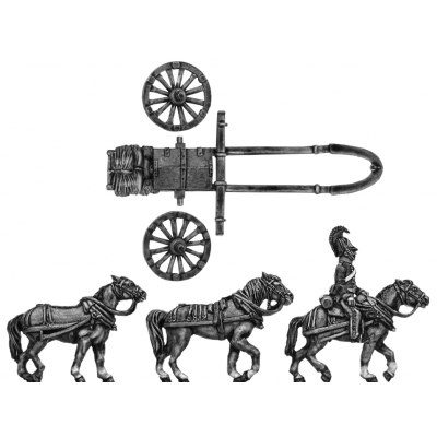 Horse artillery small caisson (Troika) team (18mm)