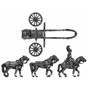 Horse artillery small caisson (Troika) team (18mm)