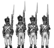 Grenadiers, epaulettes, moustaches, sabres, covered shako (18mm)