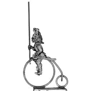 Cuirassier standard bearer on penny-farthing in helmet (28mm)