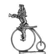 Cuirassier bugler on penny-farthing in helmet (28mm)